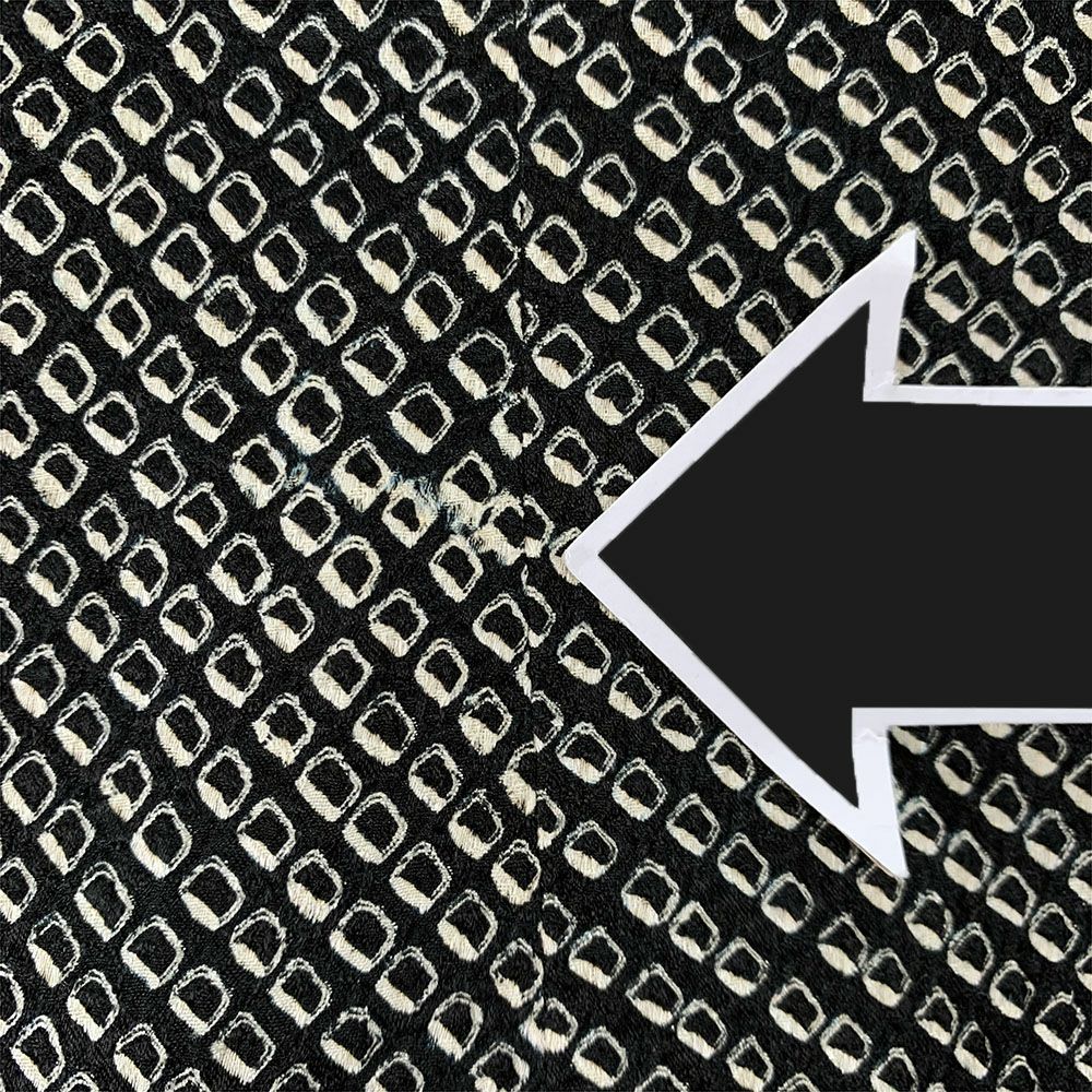 中古）道行コート 黒 袷 絞り 蔦 モノトーン クール【身丈】83.5cm【裄