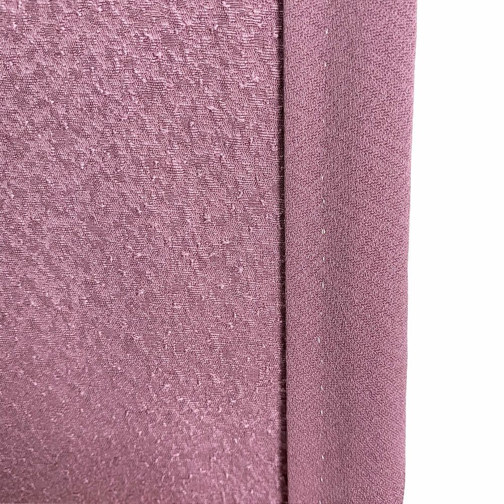 中古）色無地 紫地 地紋織り たたき風 本草木染作家 瑞宝 袷 SS【身丈