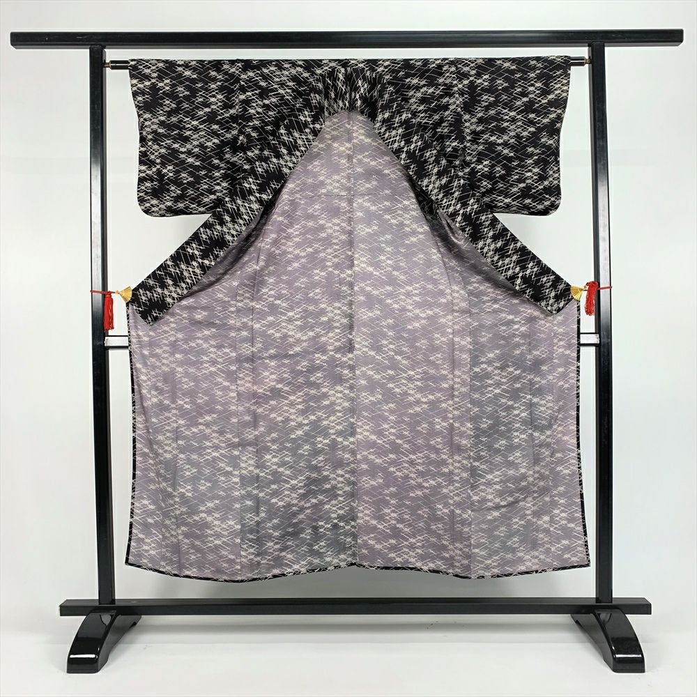 夏物 小紋 着物 中古 正絹 紬 カジュアル 縦段模様 煤色 身丈166.5cm 裄66cm L トール きもの北條 A880-8 楽天市場】＼ FINAL PRICE ／ 【 中古 】 夏物 小紋 着物 リサイクル