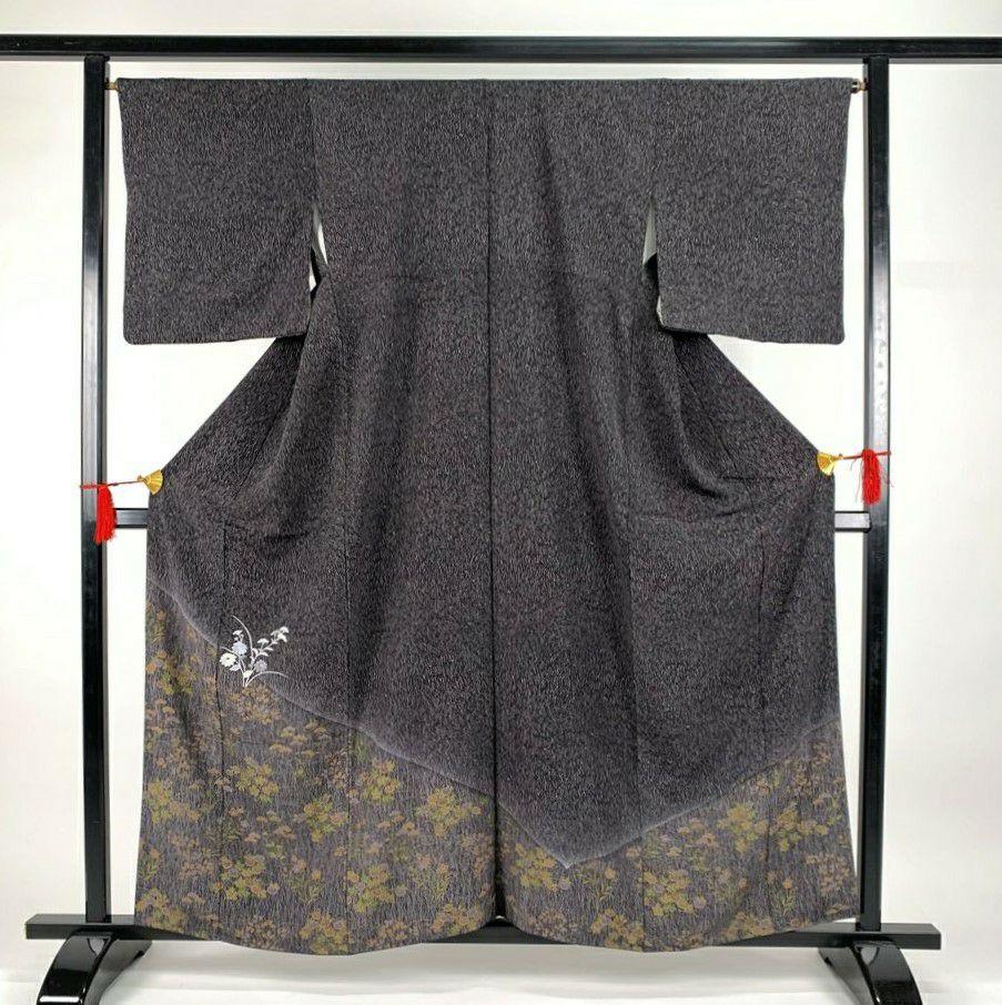 中古） 特撰加賀友禅 橋本しずか 訪問着 滅紫色 フォーマル 染め