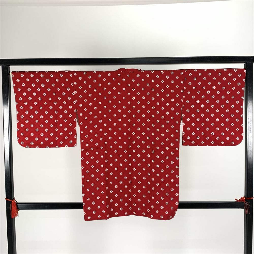 【美品】 道行 身丈100cm 裄丈63.5cm 正絹 秀品 【中古】 美品 道中着 身丈101cm 裄丈63cm S 和装コート 着物衿 縞 網目文 茶紫