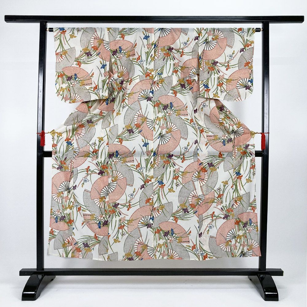 中古）夏色無地 ピンク 絽 S【身丈】157.5cm【裄丈】65.5cm