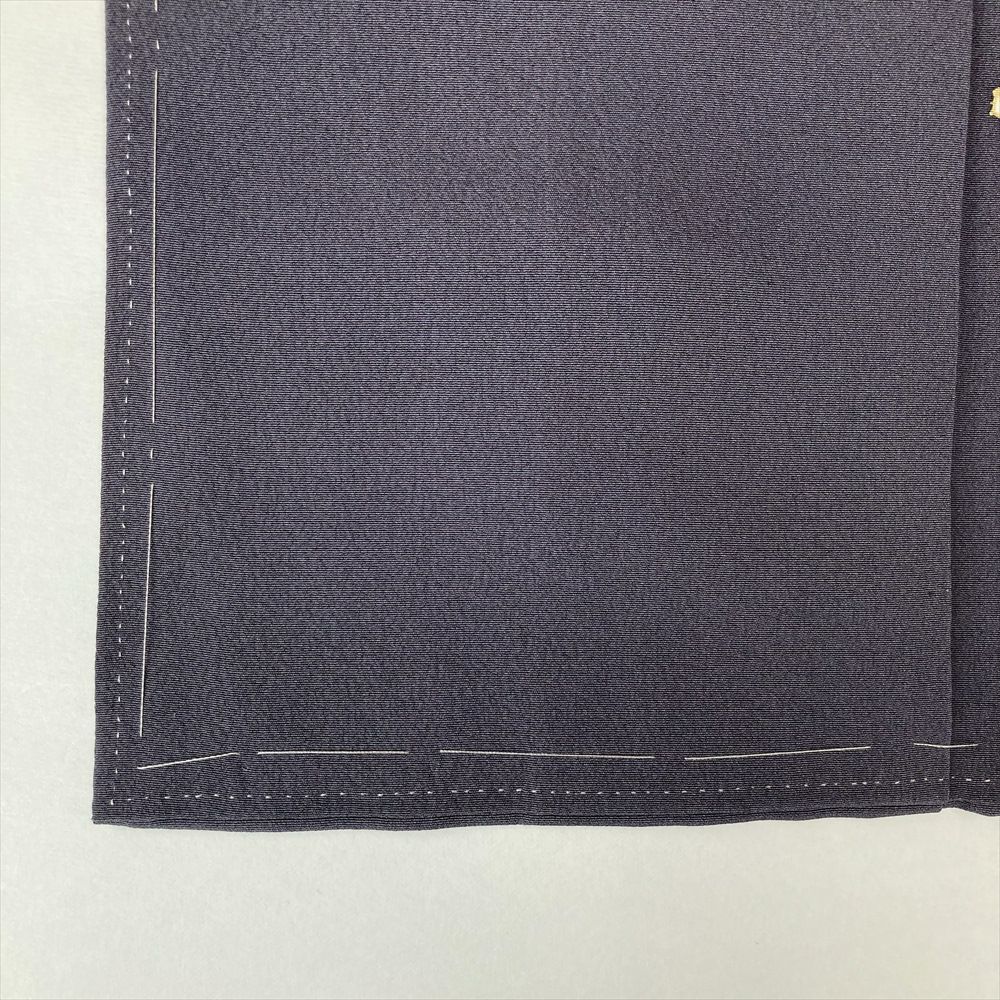 中古）色留袖 グレー フォーマル 金駒刺繍 金彩 友禅 四季花 流水紋 和