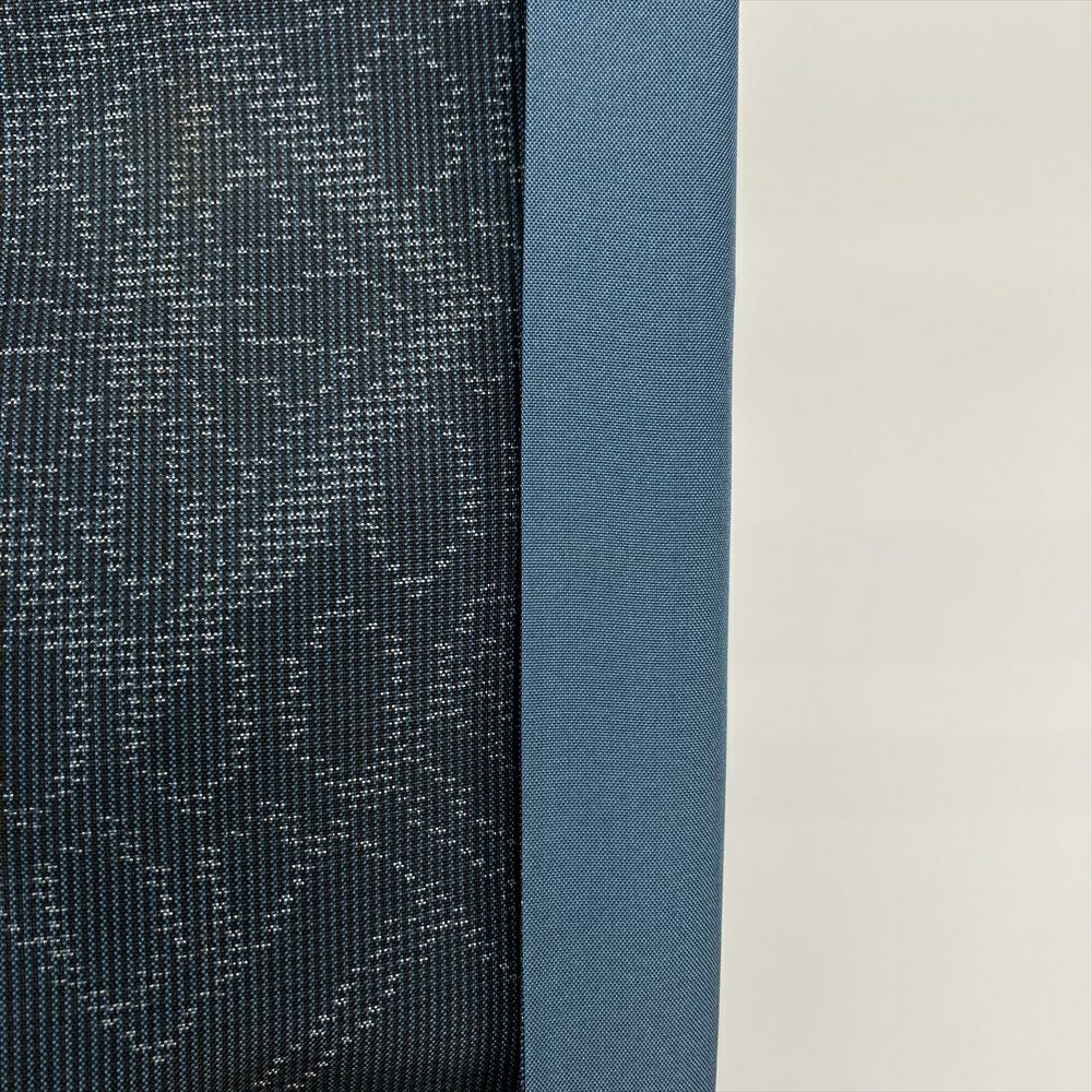 中古）大島紬 紺 カジュアル 蜀江文 幾何学文様 横双 袷 S【身丈