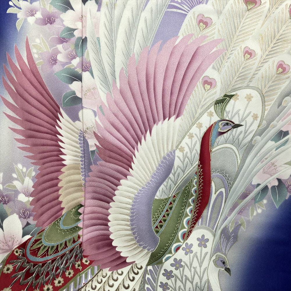 帯 正絹 玉虫色文様 着物 孔雀花蝶文 金銀糸 ピンク系　帯　成人式　孔雀　蝶々　刺繍　玉虫色　パーティー　卒業式　入学式　結婚式　 帯 正絹 玉虫色文様 着物 孔雀花蝶文 金銀糸 ピンク系 帯 成人式 孔雀