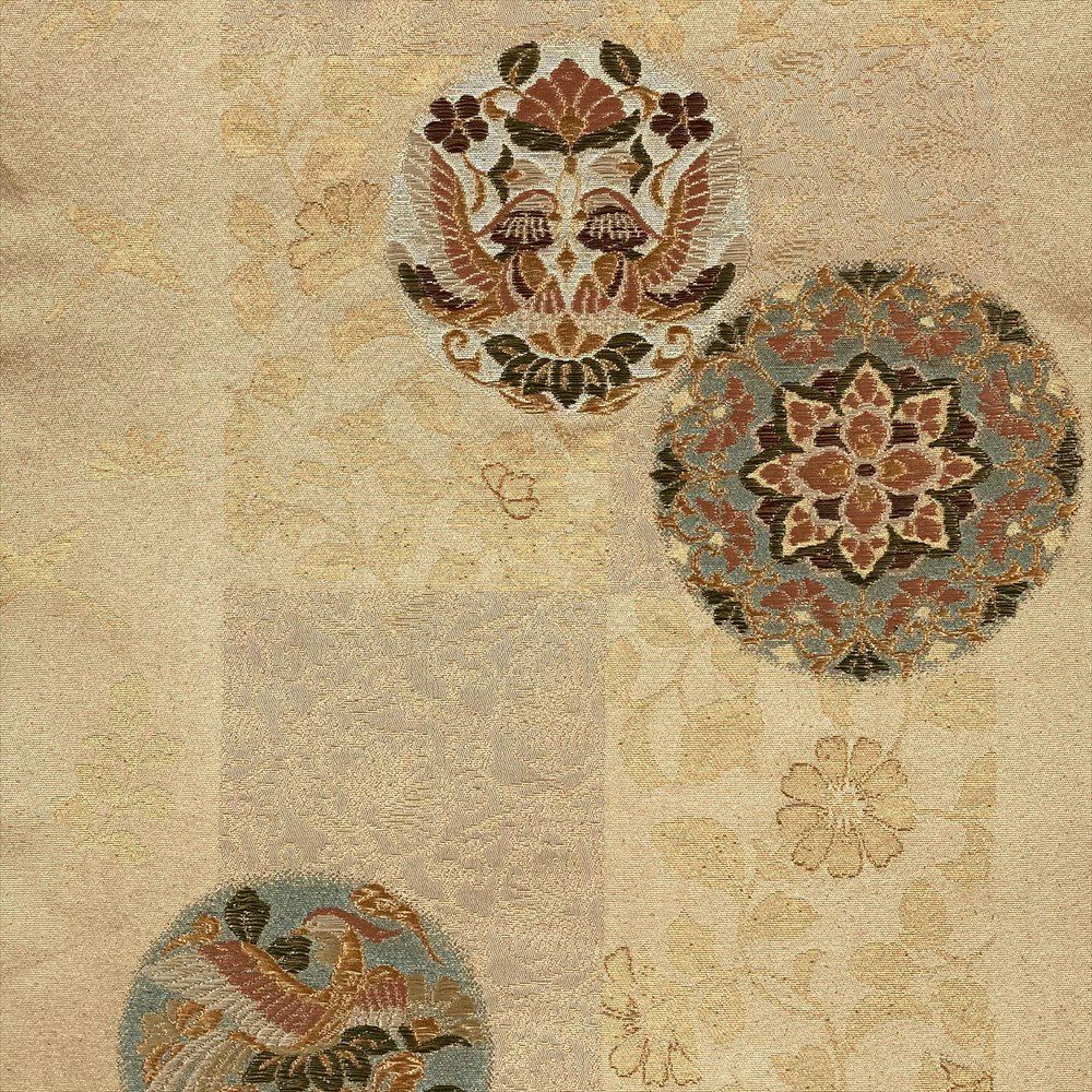 中古）袋帯 金 フォーマル セミフォーマル 六通 切り嵌め 蔓花 華文