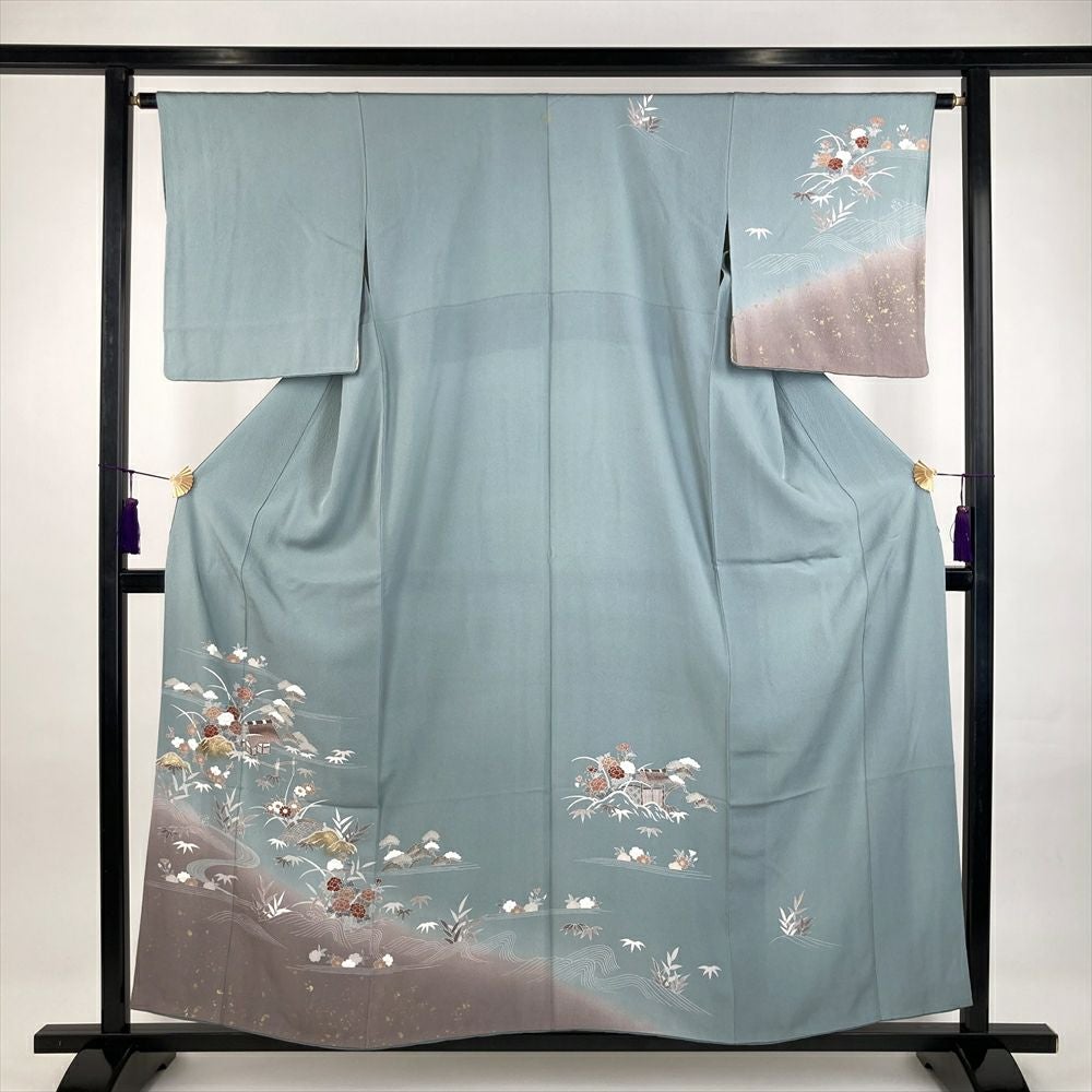 中古）訪問着 ピンクグレー セミフォーマル カジュアル 紗綾形