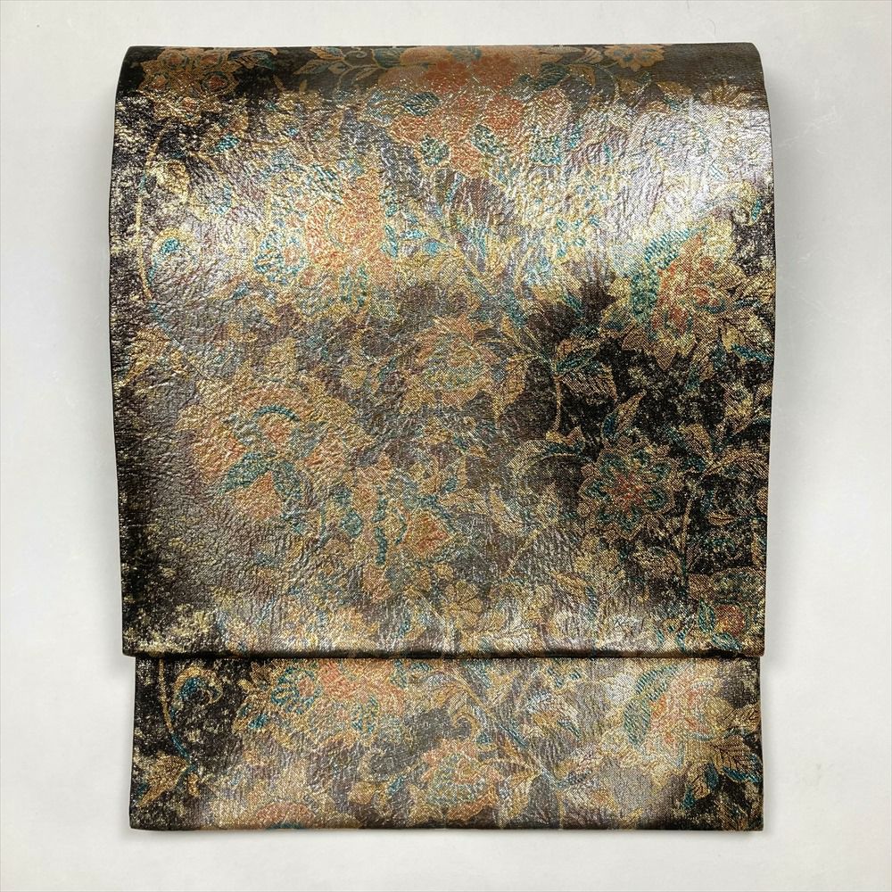 ［7511］袋帯 美品 立湧鳳凰花文様 金糸 黒 六通 正絹 着物 フォーマル 7511］袋帯 美品 立湧鳳凰花文様 金糸 黒 六通 正絹 着物 フォーマル
