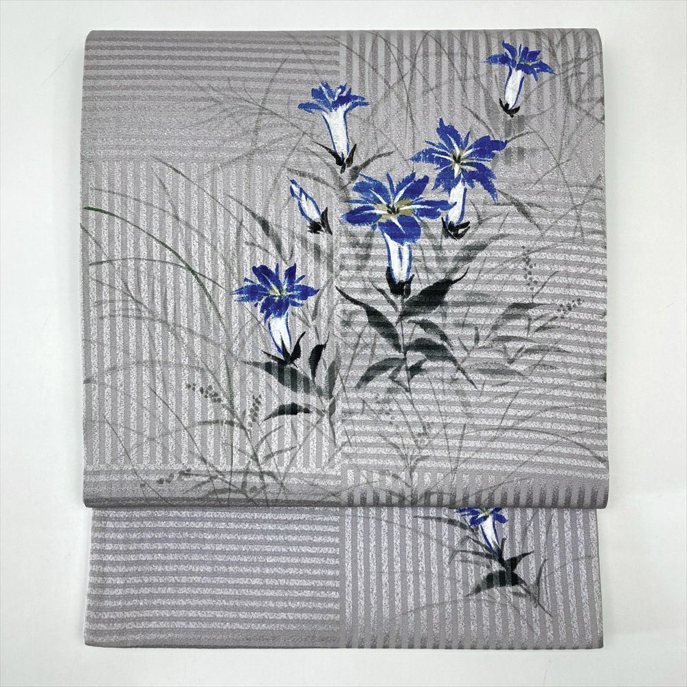 名古屋帯　美品　花柄　【中古品】 楽天市場】【中古】名古屋帯 リサイクル 九寸 開き仕立て 正絹 全通 黒
