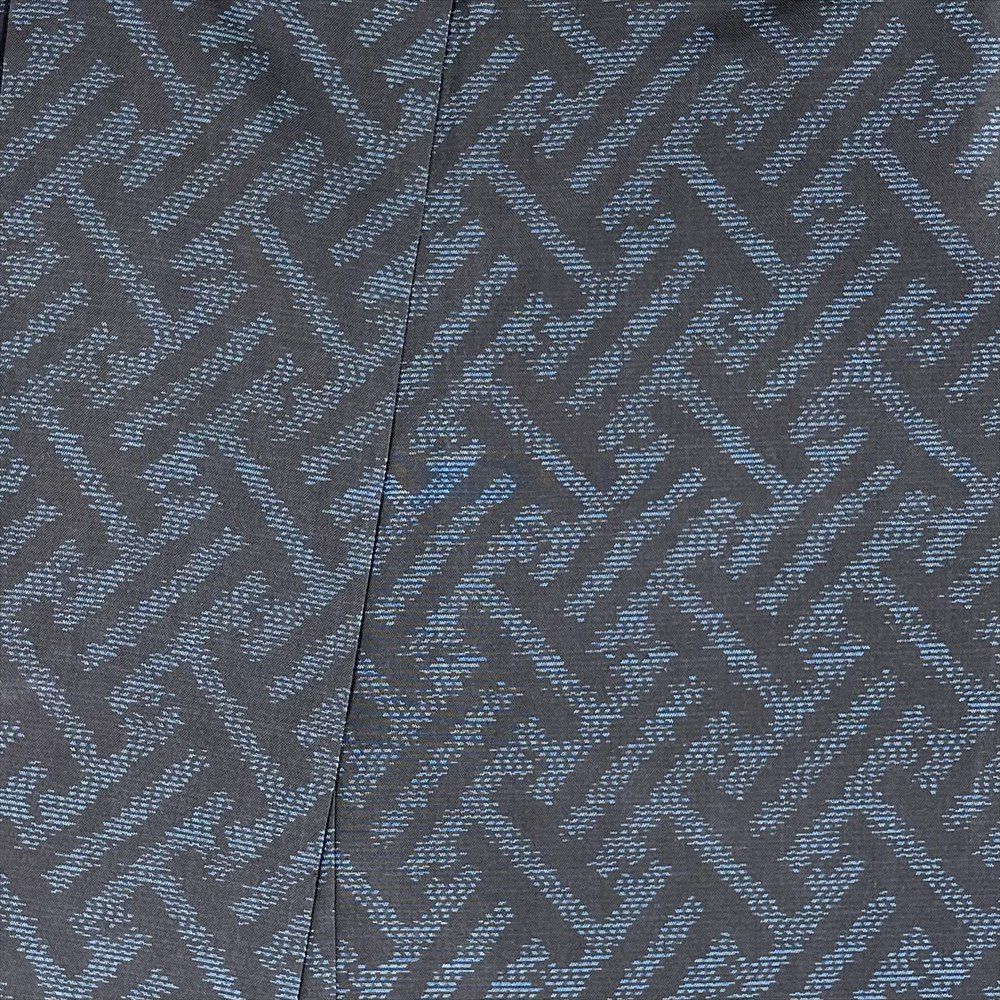 中古） 大島紬 紺 カジュアル 横双 紗綾型 袷 S【身丈】159cm【裄丈