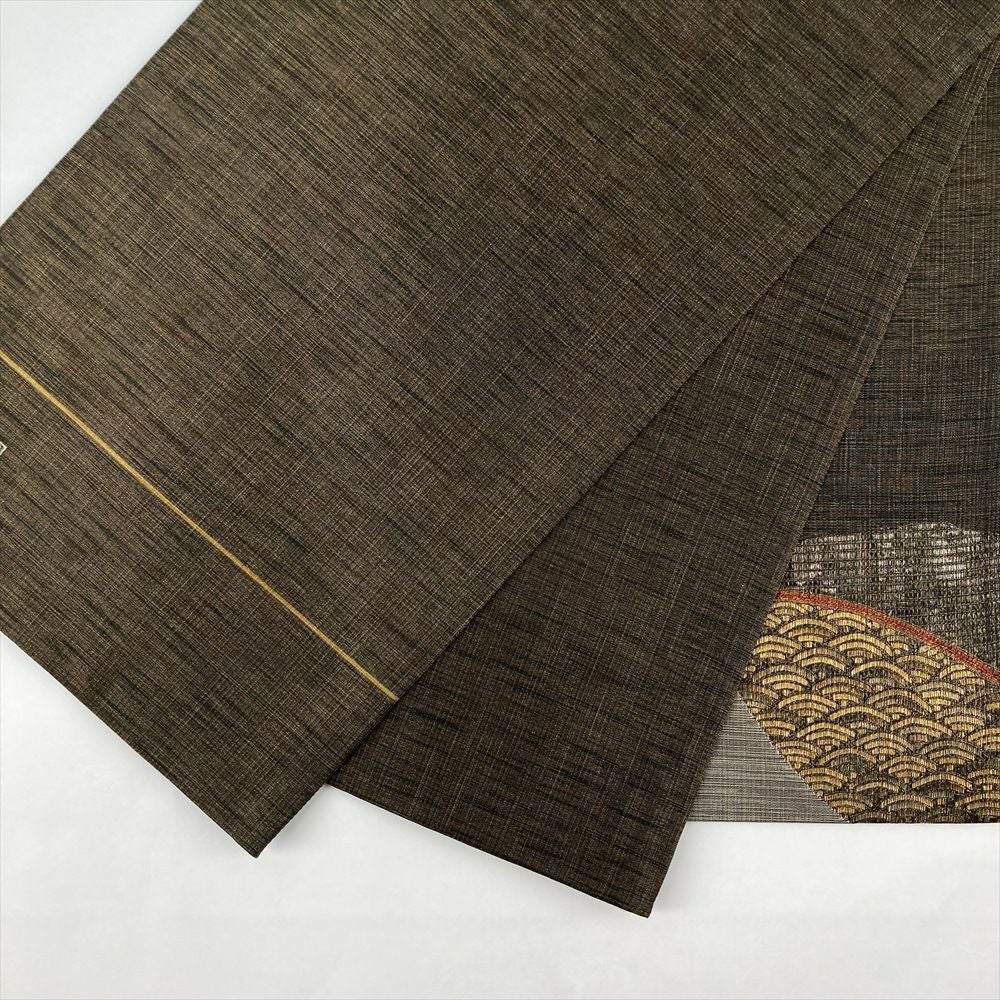 中古）藤林徳扇 袋帯 灰茶 金 藤林徳扇 苑寿 セミフォーマル
