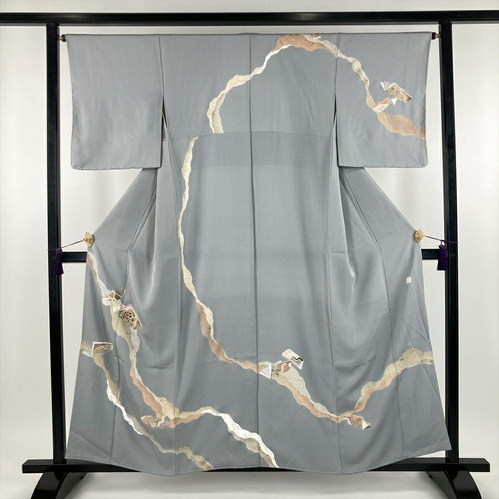 中古） 特撰加賀友禅 橋本しずか 訪問着 滅紫色 フォーマル 染め