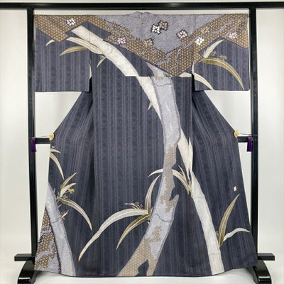 中古） 特撰京友禅 松井青々 訪問着 珊瑚色 マルチカラー セミ 
