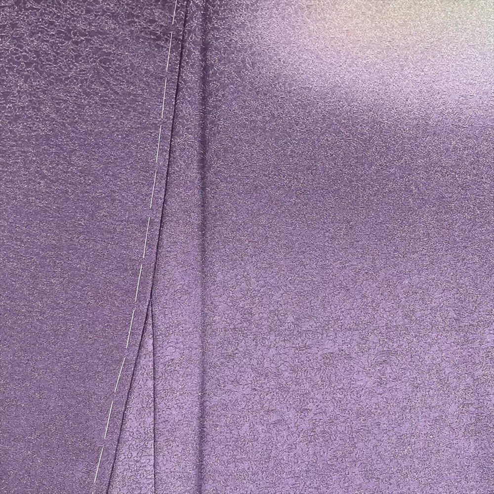 中古）久保田一竹 訪問着 紫色 フォーマル 金通し 染め 辻が花 二代目