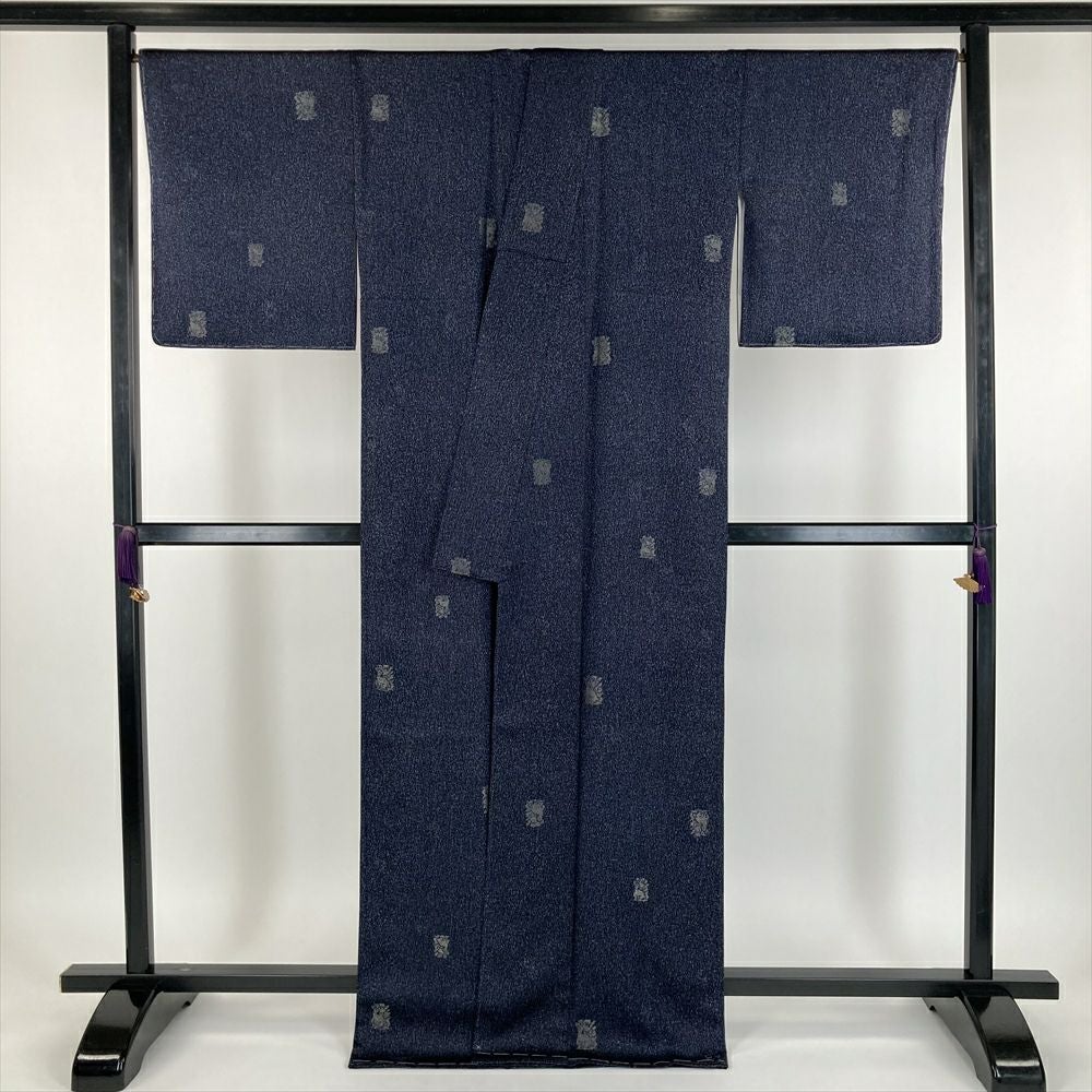 小紋 型染 扇子に花模様 鳥 青色 縮緬 しつけ糸 K-5000 小紋 型染 扇子に花模様 鳥 青色 縮緬 しつけ糸 K-5000 【公式通販】