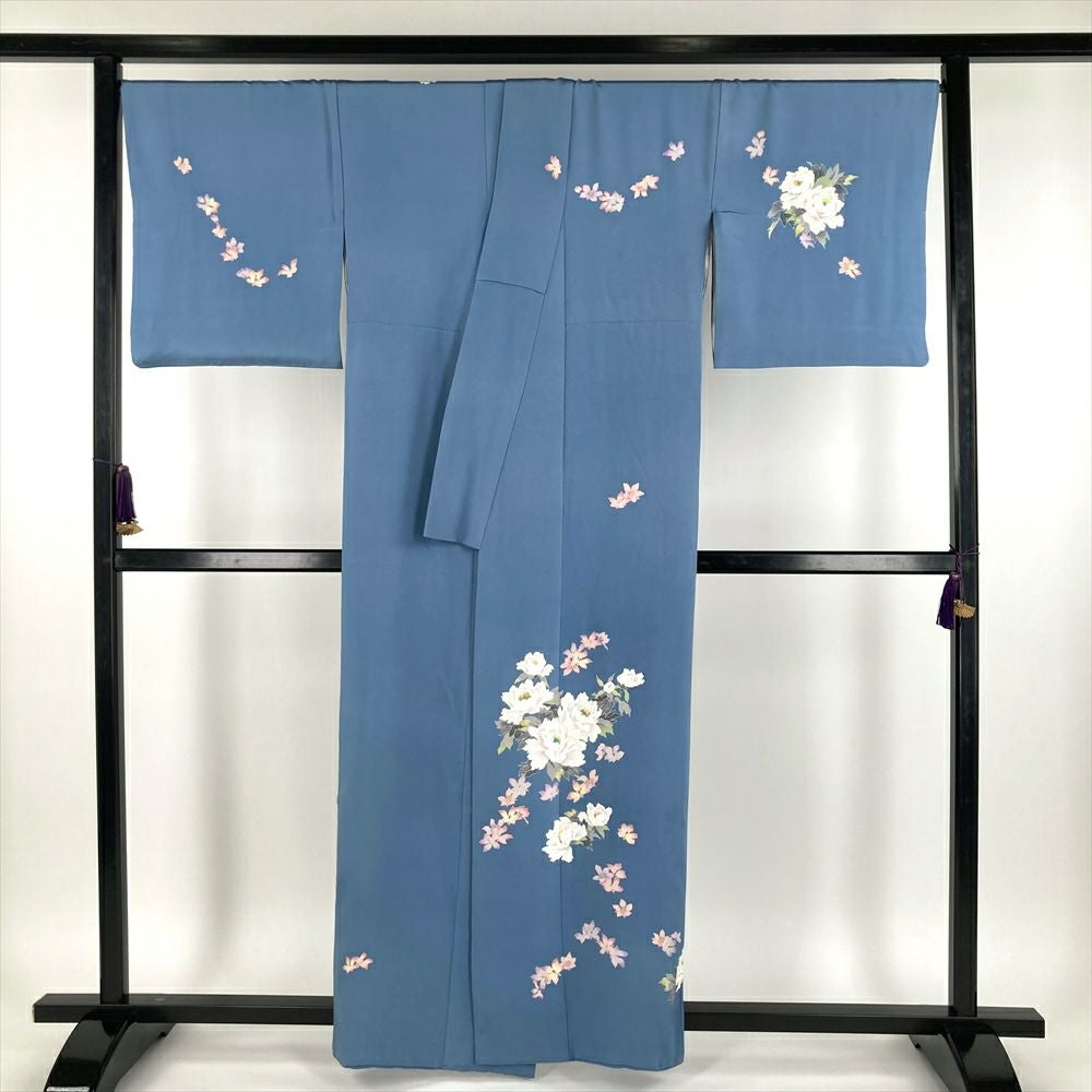 中古） 特撰加賀友禅 奥田勝将 訪問着 薄群青色 フォーマル 染め