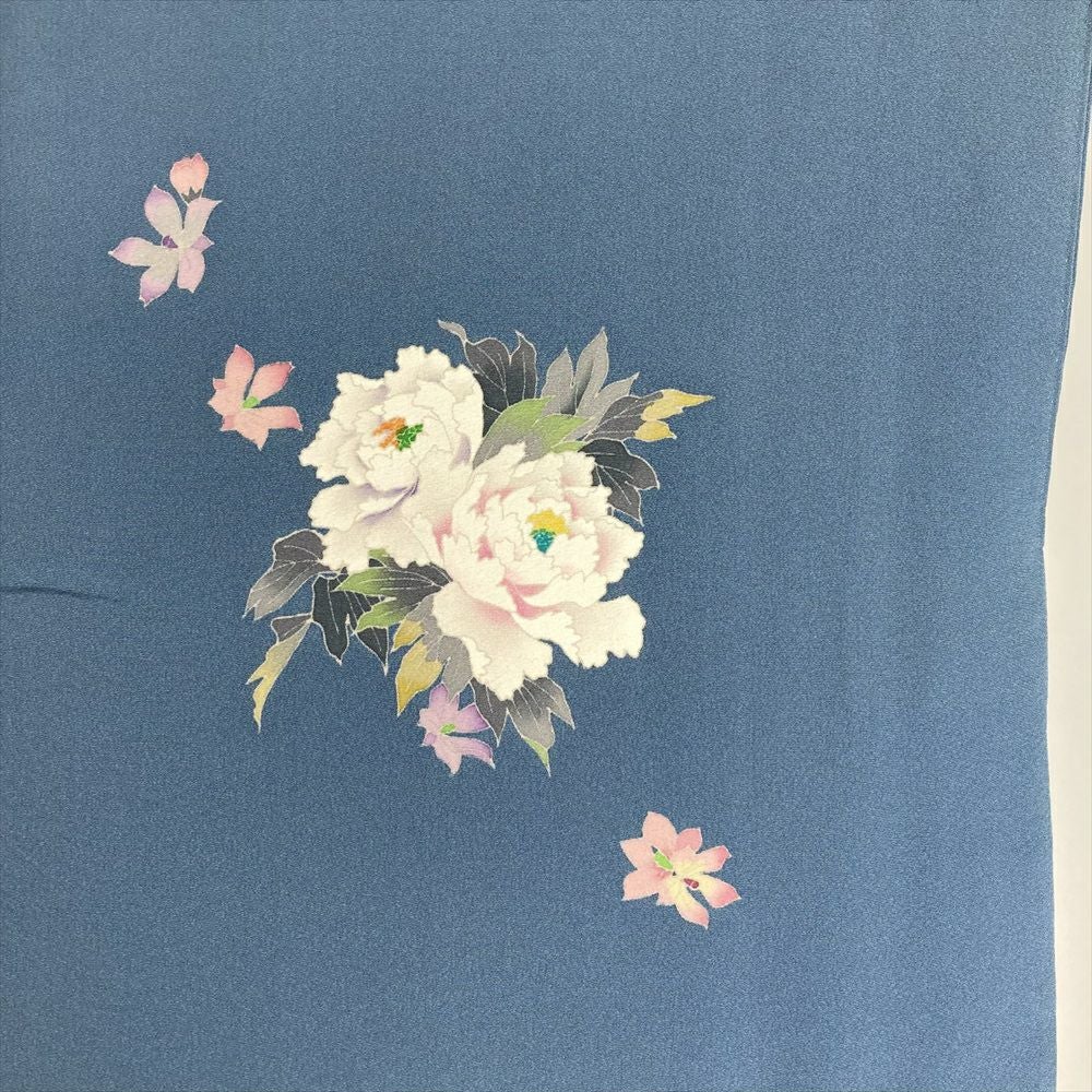 中古） 特撰加賀友禅 奥田勝将 訪問着 薄群青色 フォーマル 染め