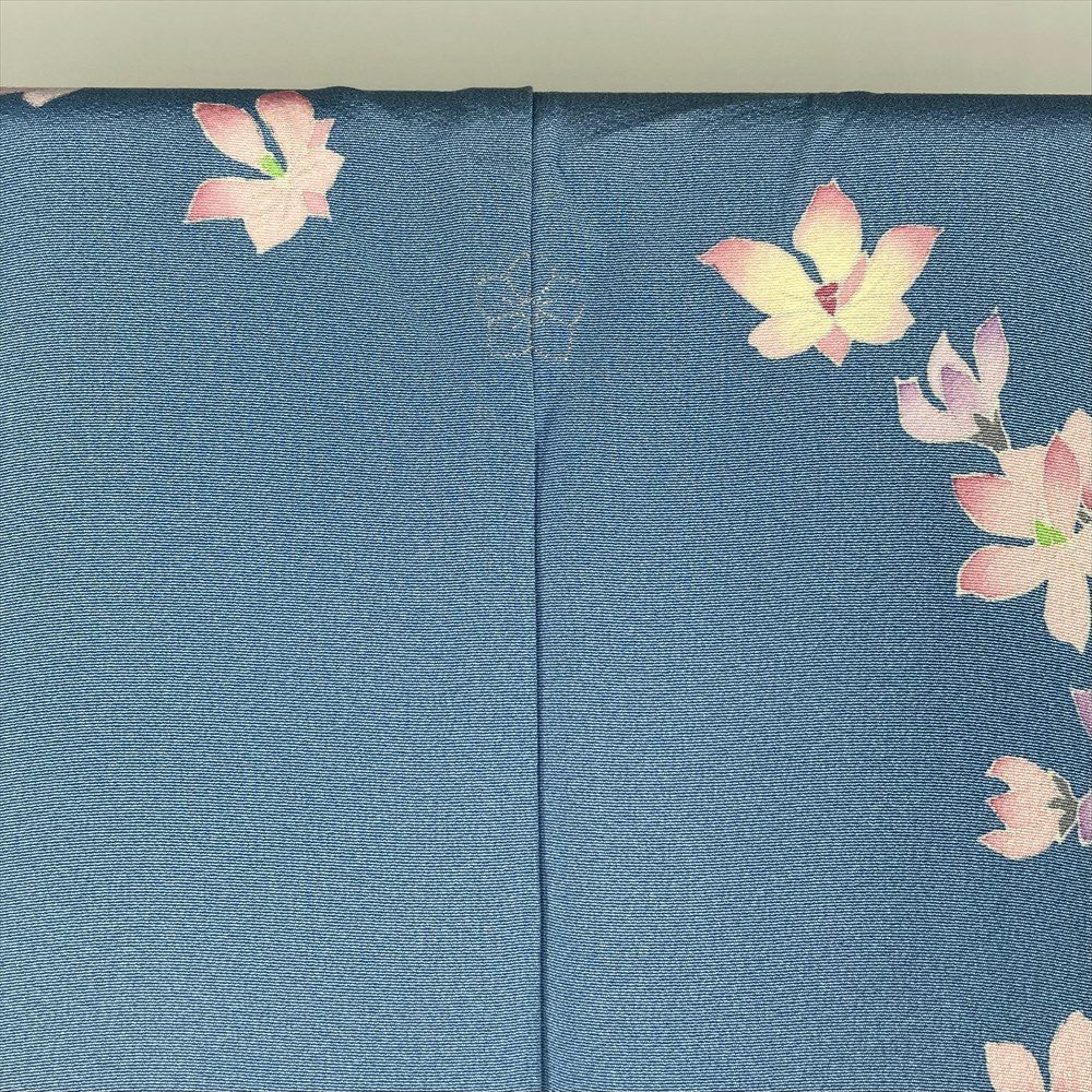 中古） 特撰加賀友禅 奥田勝将 訪問着 薄群青色 フォーマル 染め