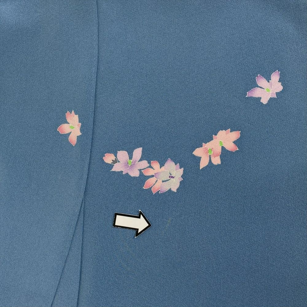 中古） 特撰加賀友禅 奥田勝将 訪問着 薄群青色 フォーマル 染め