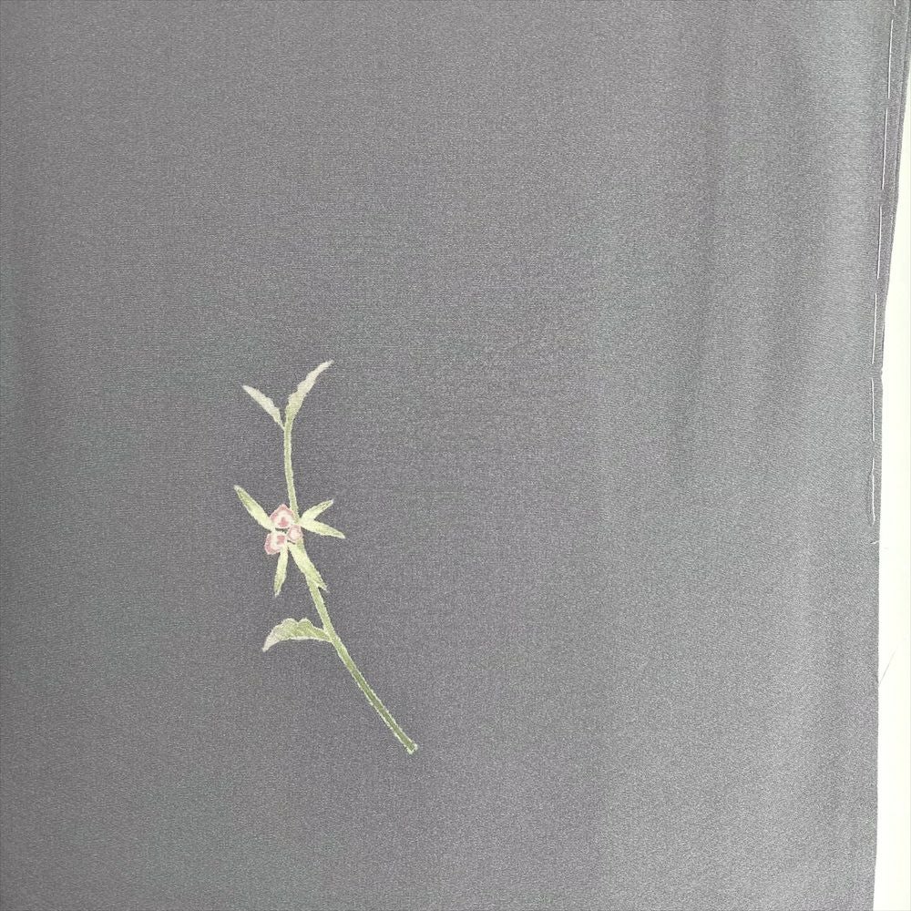 中古）特撰加賀友禅 訪問着 白菫色 グレー フォーマル 染め 手描き