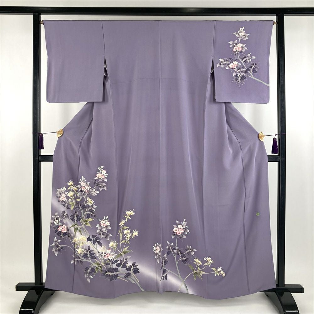 中古） 特撰加賀友禅 小田美知代 訪問着 藤色 紫 フォーマル 染め