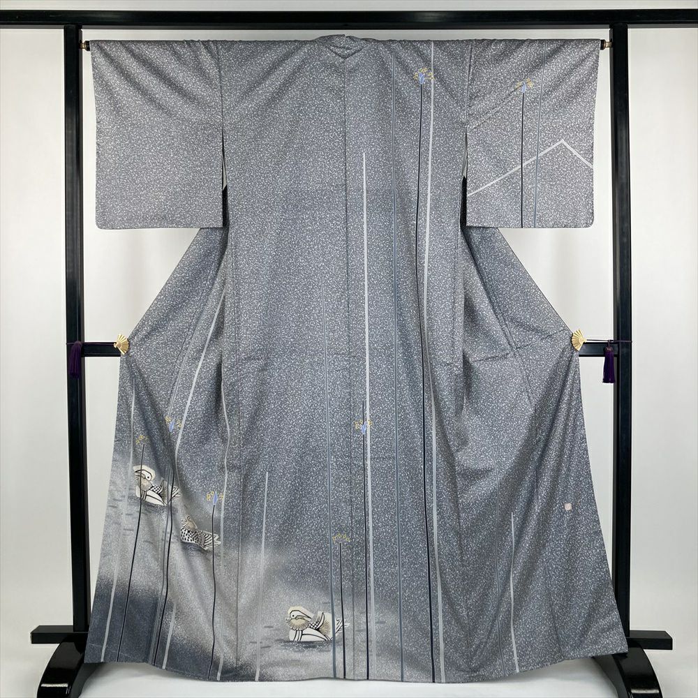 中古） 特撰加賀友禅 坂井教人 訪問着 絹鼠色 茶 グレー フォーマル
