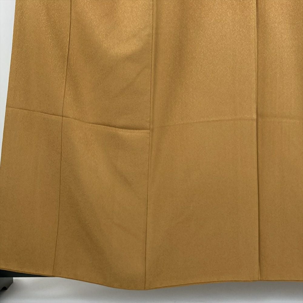中古） 色無地 金茶 芥子 セミフォーマル 地紋織り 袷【身丈】155.5cm