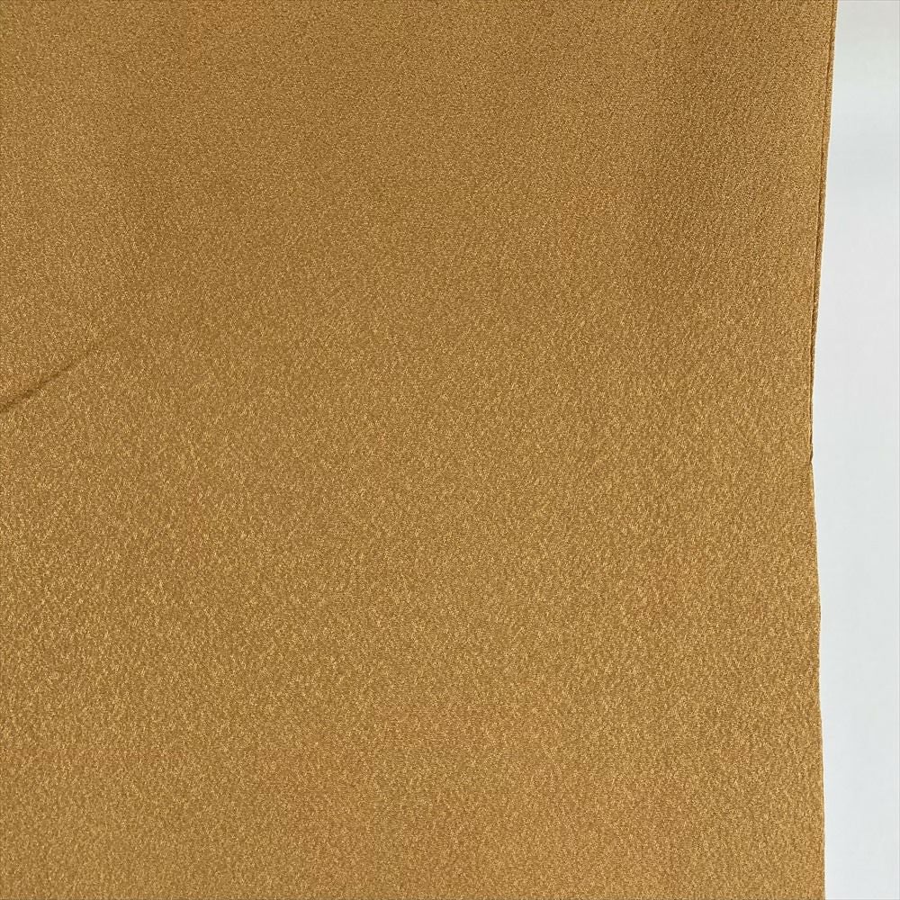 中古） 色無地 金茶 芥子 セミフォーマル 地紋織り 袷【身丈】155.5cm