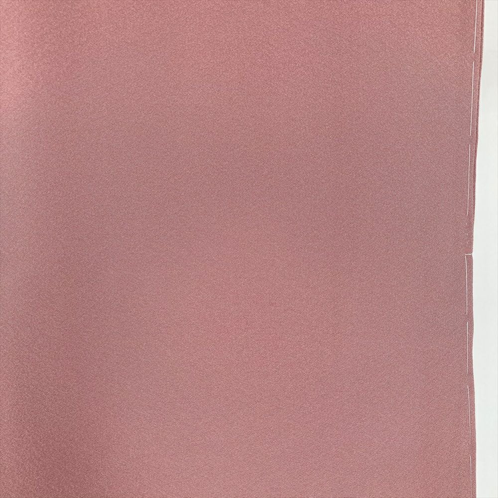 中古） 色無地 くすみピンク 薄紅梅色 セミフォーマル 染め ちりめん