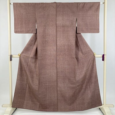 中古）大島紬 カジュアル 焦げ茶 袷 小花 壺垂れ風 S【身丈】157cm【裄 