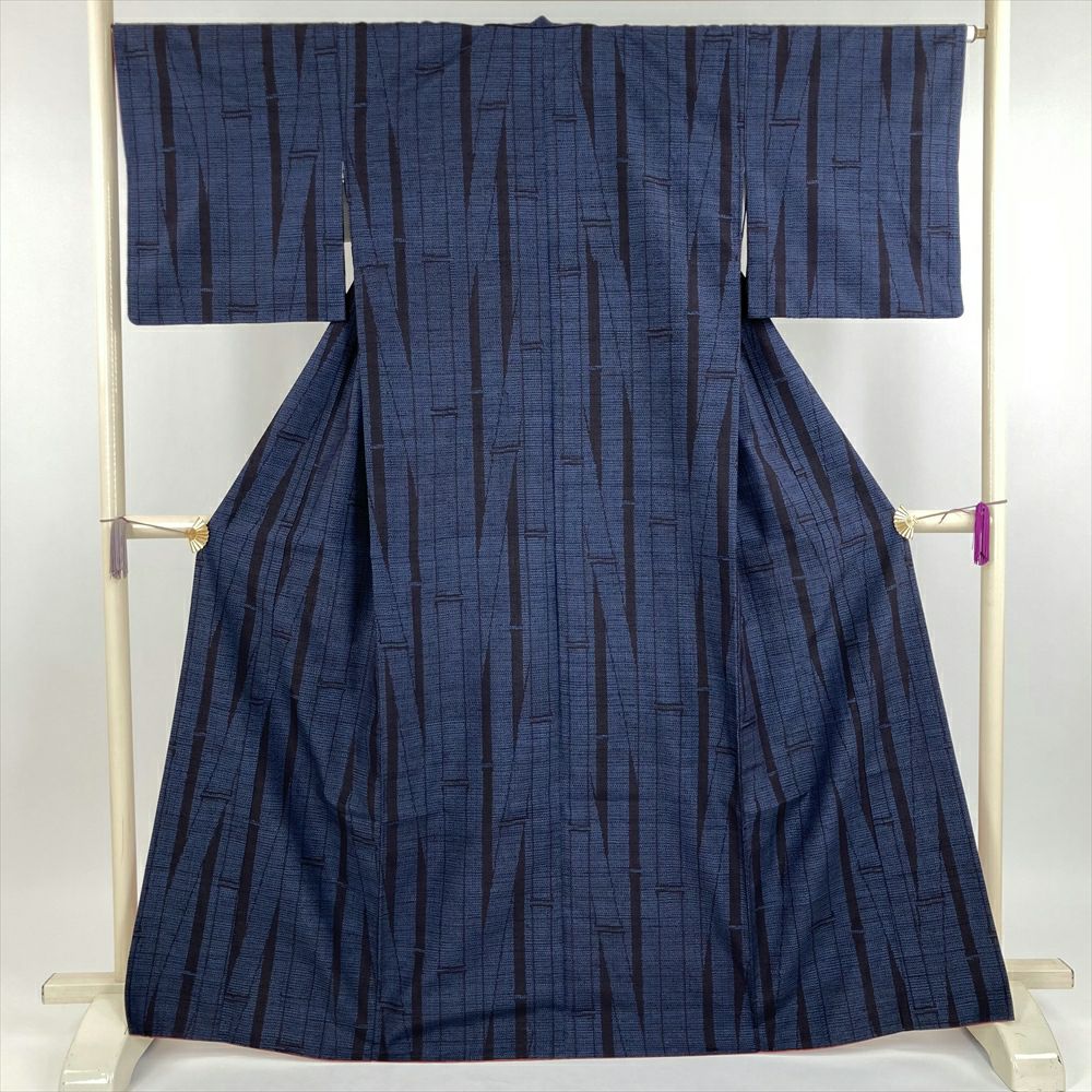 紬 着物 中古 正絹 袷 カジュアル 市松模様 反端付き 薄茶系色 多色 身丈163cm 裄65.5cm L きもの北條 A1005-2 紬 着物 中古 正絹 袷 カジュアル 市松模様 反端付き 薄茶系色 多色