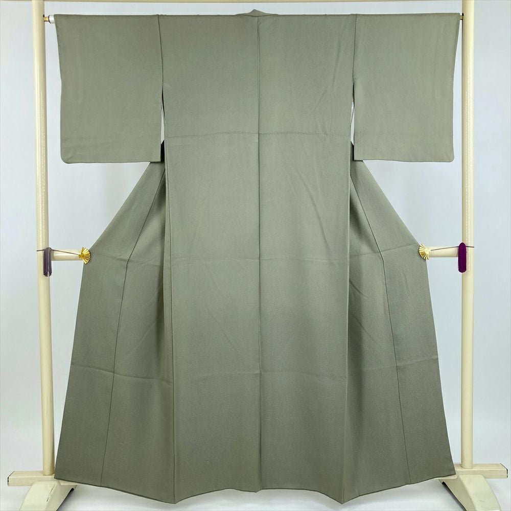 中古） 色無地 くすみピンク 薄紅梅色 セミフォーマル 染め ちりめん