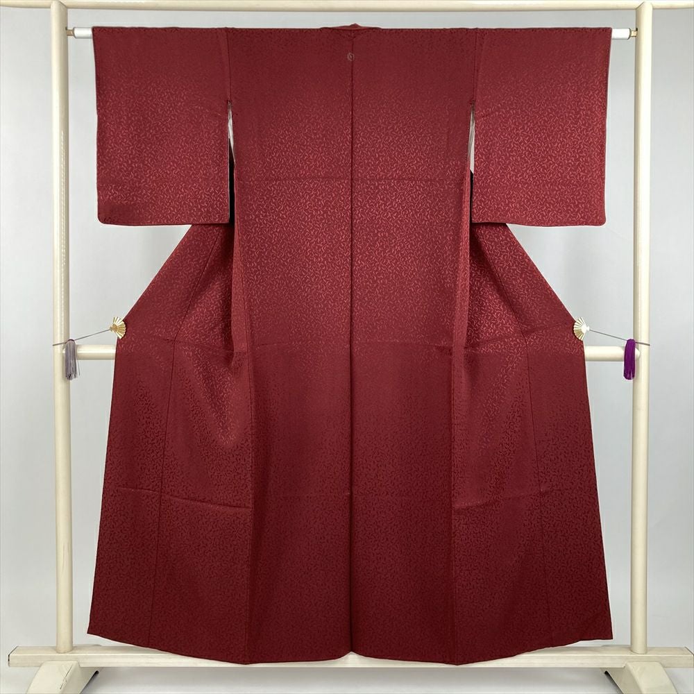 中古） 色無地 黒色 セミフォーマル 地紋織り 袷 絹【身丈】161cm【裄
