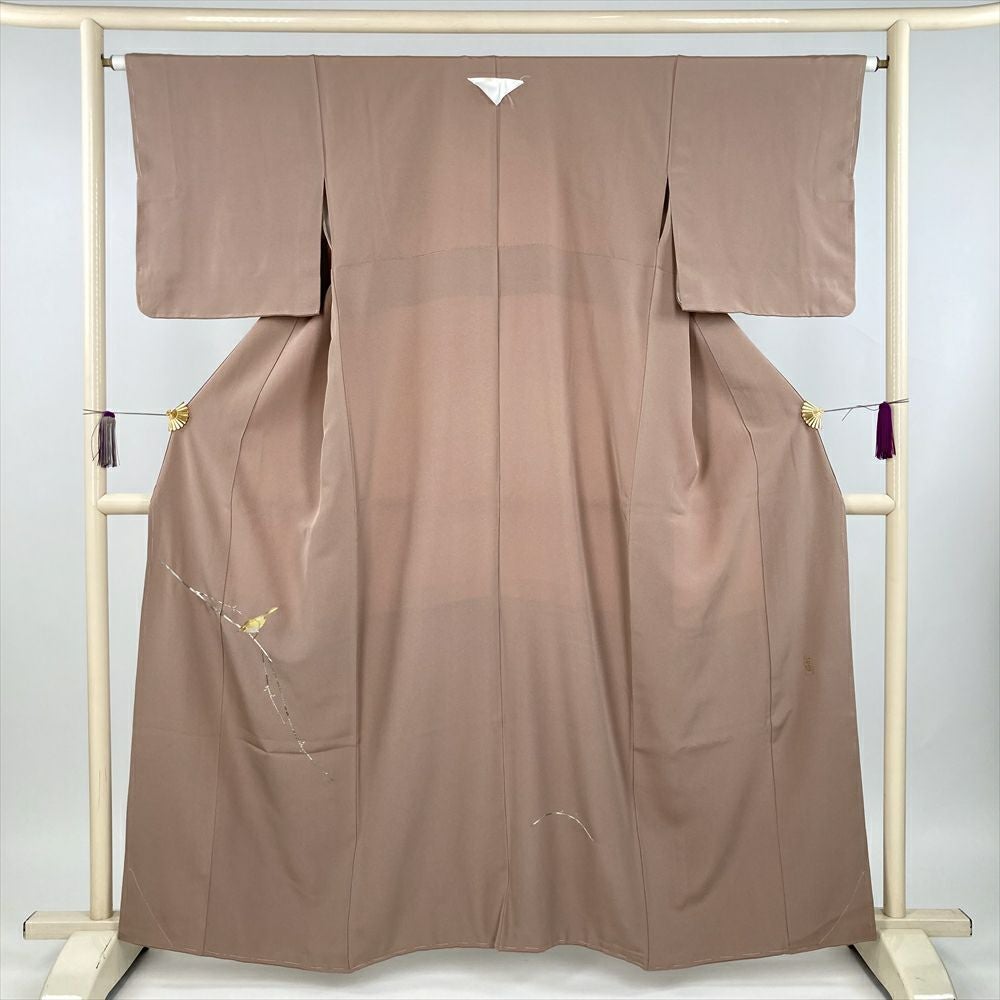 【utatane公式】USED/中古 色留袖 単品 中古） 色留袖 灰青 グレー フォーマル 刺繍 熨斗 扇 袷 絹【身丈