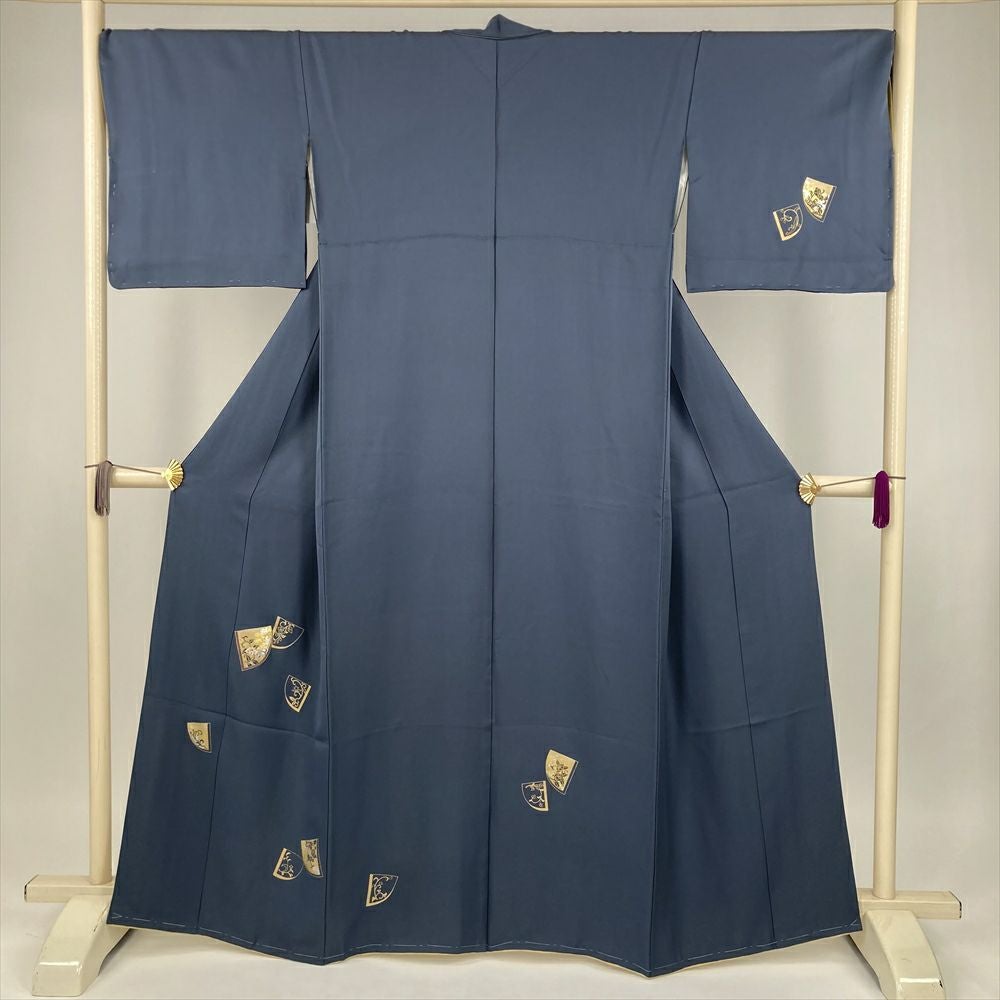 中古） 特撰加賀友禅 奥田勝将 訪問着 薄群青色 フォーマル 染め