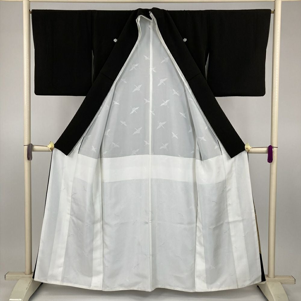 中古） 黒留袖 黒 フォーマル 袷 絹 【身丈】154cm【裄丈】66cm