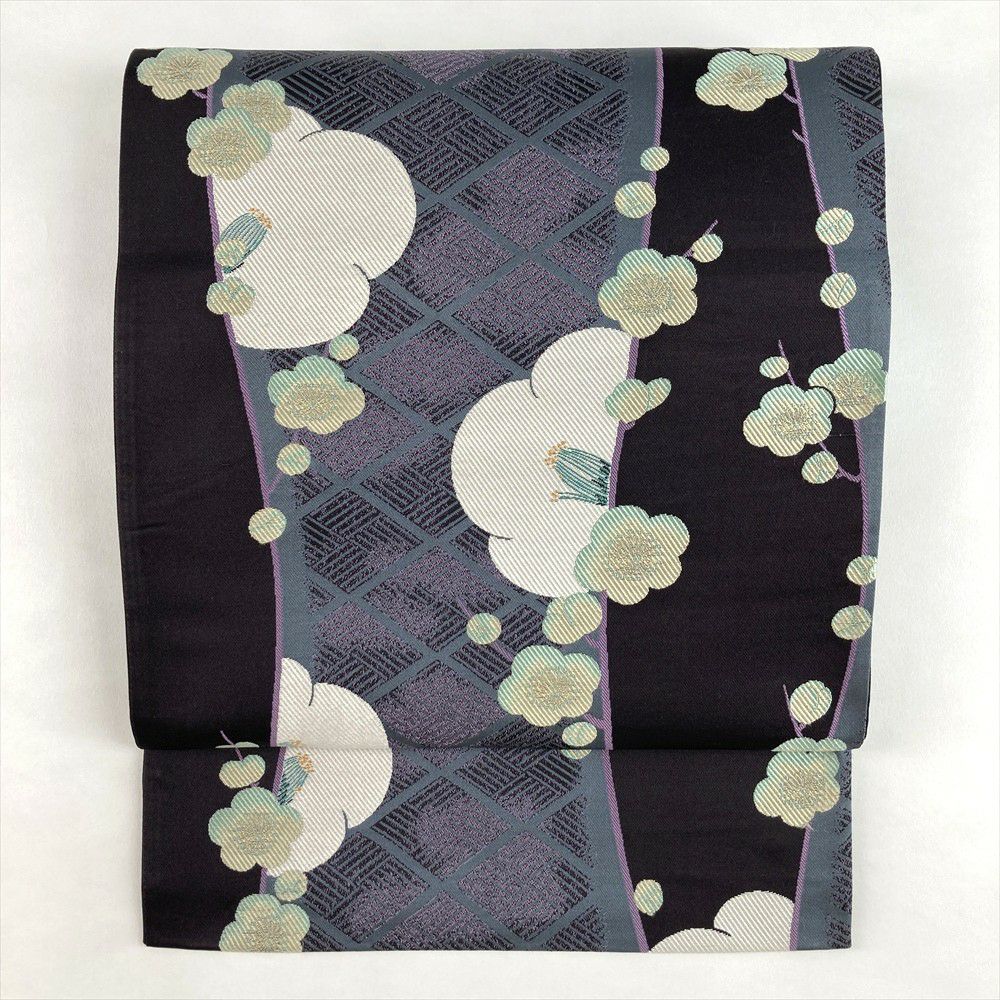 中古）袋帯 金 銀 フォーマル 六通 金糸 引き箔 天平文様 絹