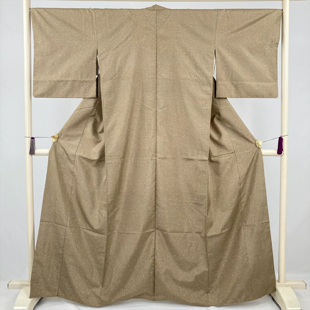 紬 身丈156cm 裄丈67cm 正絹 秀品 【中古】 美品】 紬 身丈156cm 裄丈62cm S 袷 童 松葉 焦茶色 正絹 秀品｜中古
