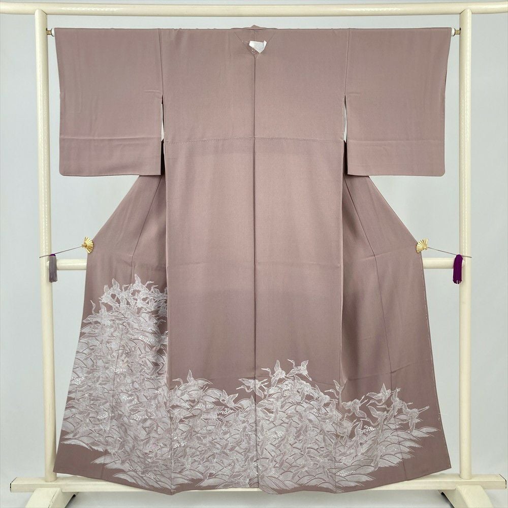 中古） 色留袖 紺 フォーマル 薄（すすき） 袷 絹【身丈】154.5cm【裄