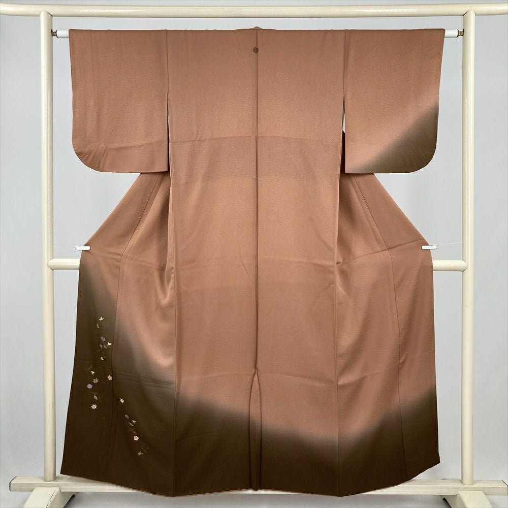 「縁」156ｃｍ～163ｃｍ 紋意匠地 鹿の子絞り 訪問着 正絹 Ｂ５６６ 縁」156cm～163cm 紋意匠地 鹿の子絞り 訪問着 正絹 B566の