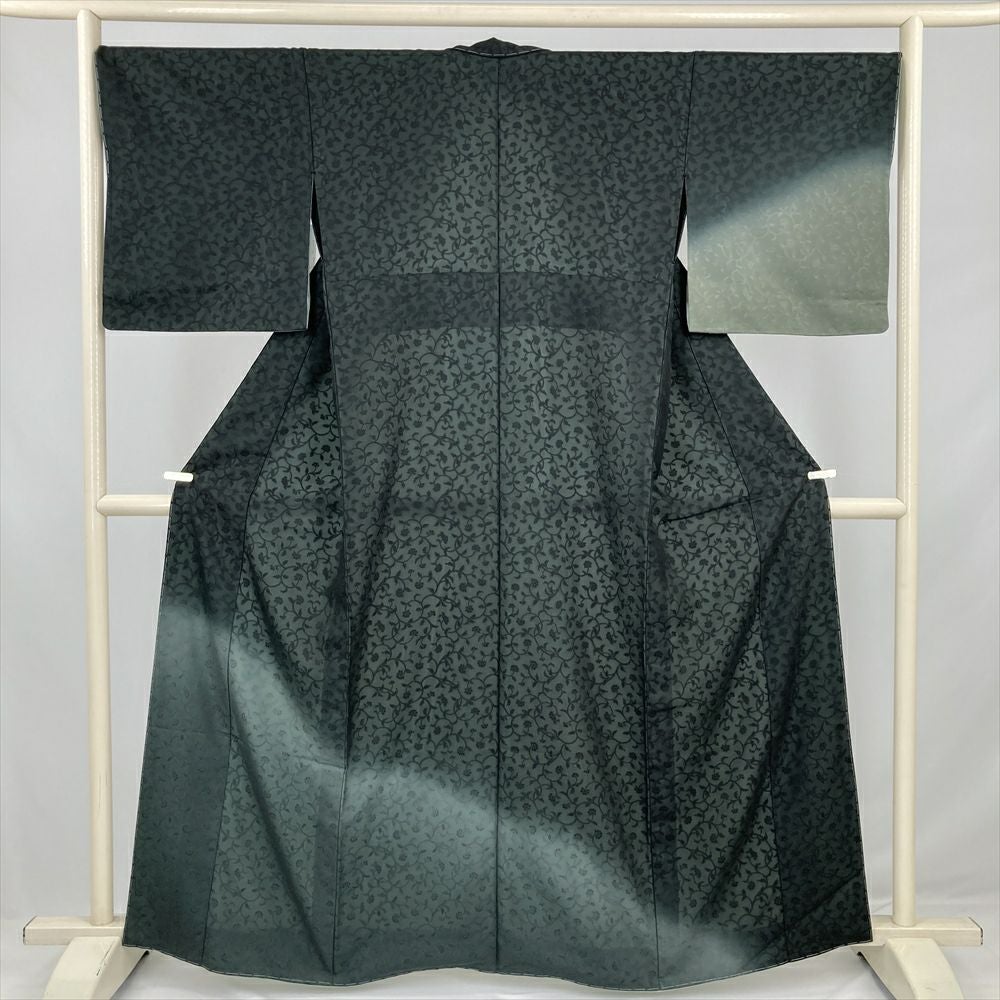 中古） 久保田一竹 訪問着 グレー フォーマル 金通し 染め 辻が花 一竹