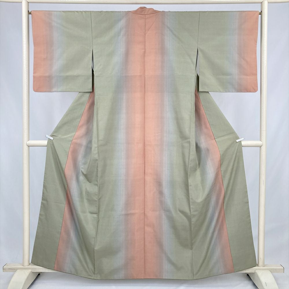 紬/無地/ピンク/美品/適応身長157～163㎝/12675 銀座【A-4045】紬 ピンク系 無地 :身丈156/裄66 - 銀座きもの青木