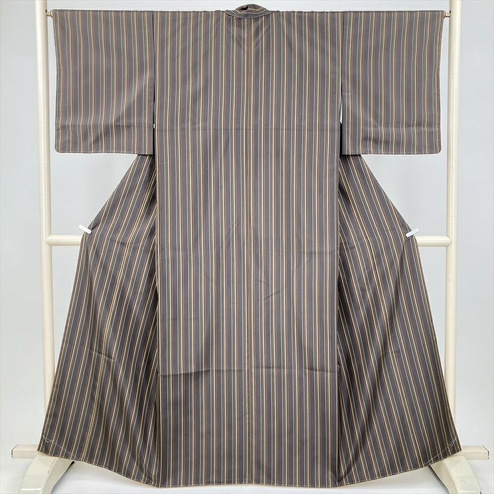 中古） 黄八丈 濃黄 カジュアル まるまなこ 袷 絹【身丈】158cm【裄丈