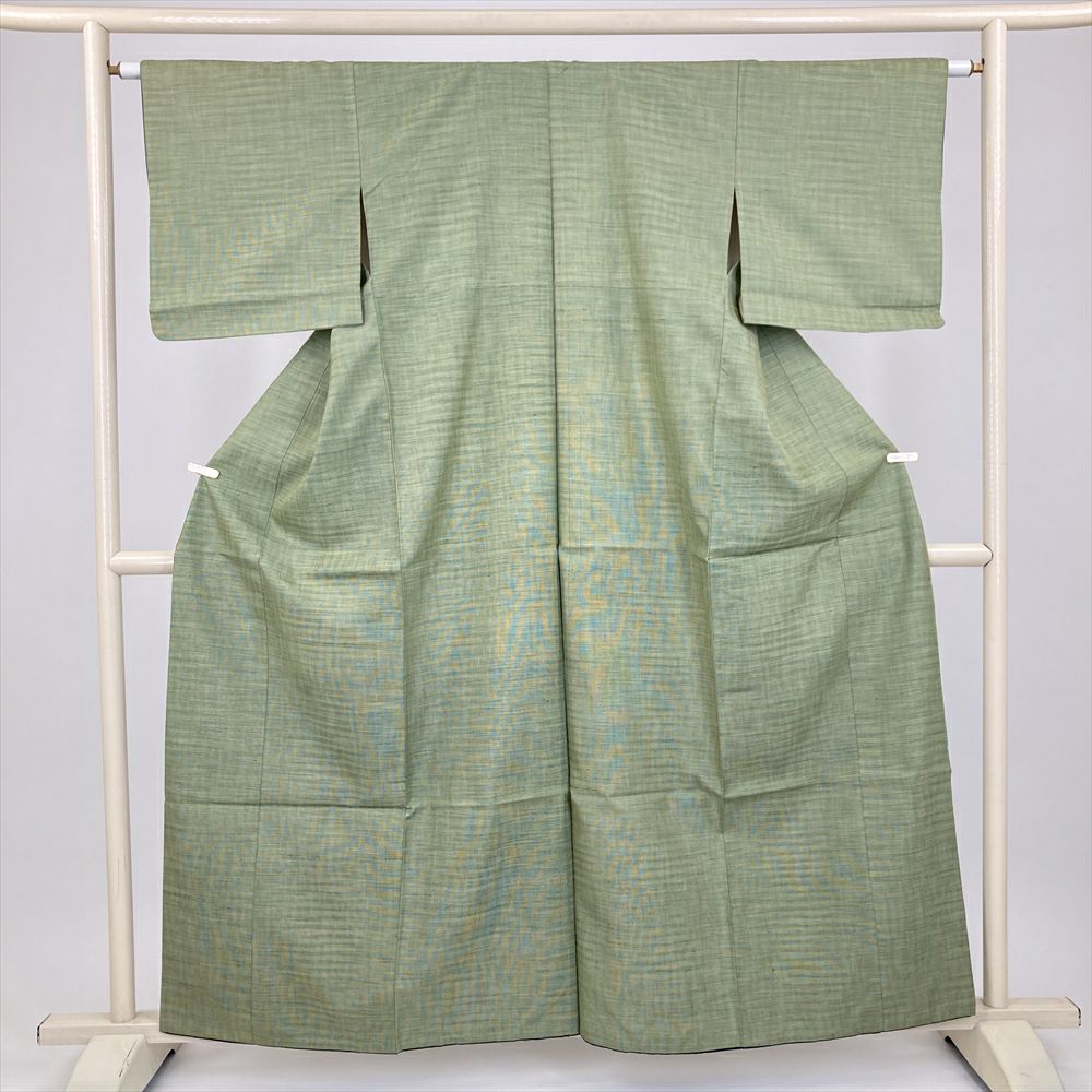 紬 逸品 身丈155cm 裄丈63cm 正絹 【中古】 美品】 紬 身丈155cm 裄丈63.5cm S 袷 草花 唐草 灰紫 正絹 秀品｜中古