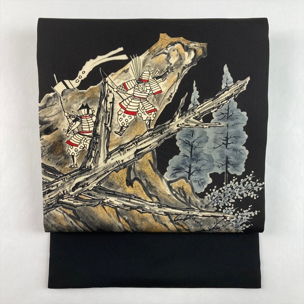 中古）袋帯 金 セミフォーマル フォーマル 六通 織り 重ね色紙文 絹