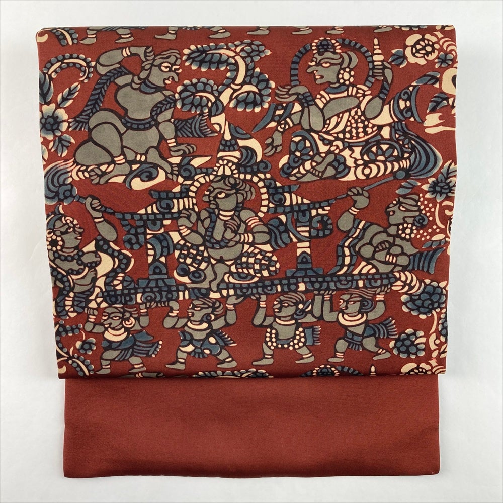 中古）袋帯 金 セミフォーマル フォーマル 六通 金糸 銀糸 辻が花 絹