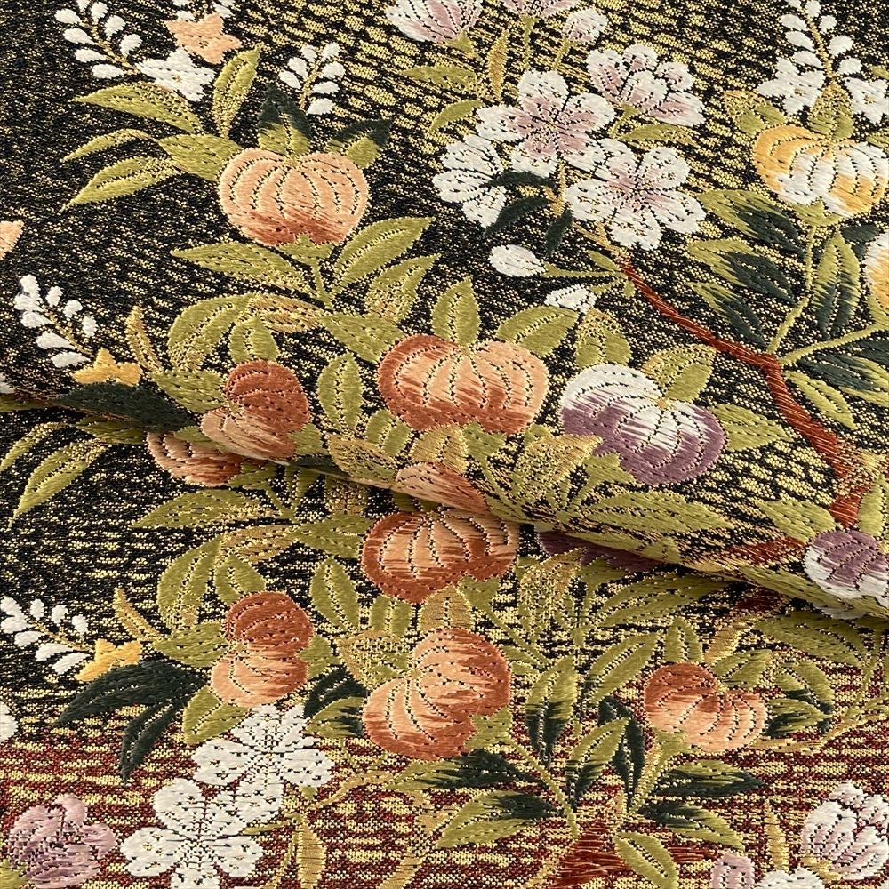 中古)袋帯 金 フォーマル 六通 織り 花 流水 絹 中古)袋帯 金 フォーマル 六通 織り 花 流水 絹