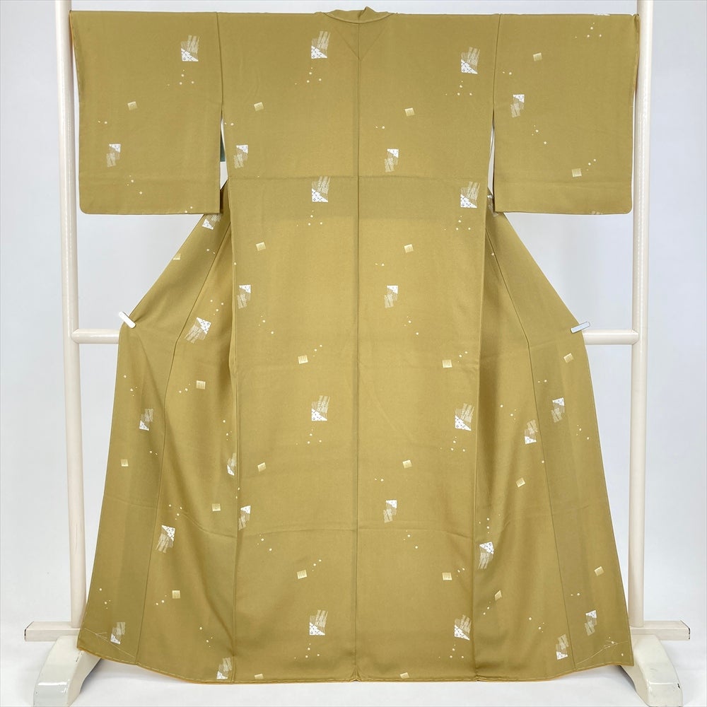 中古） 小紋 薄紫 カジュアル ぼかし 袷 絹【身丈】157cm【裄丈】67cm