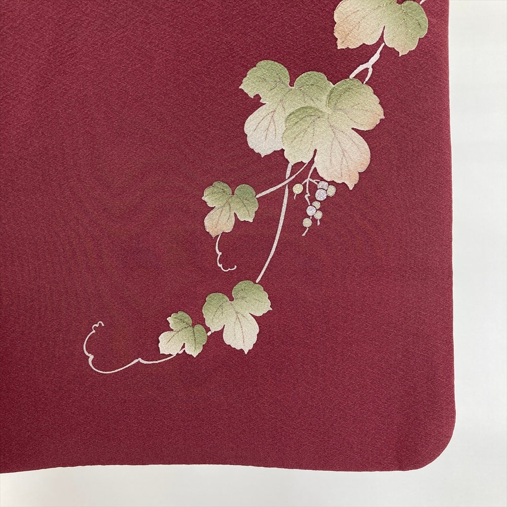 ◆セミアンティーク◆袷 訪問着 モダン紅型 蝶と牡丹 鑑賞用 リメイク用 miyagawa-kimono_sb17074