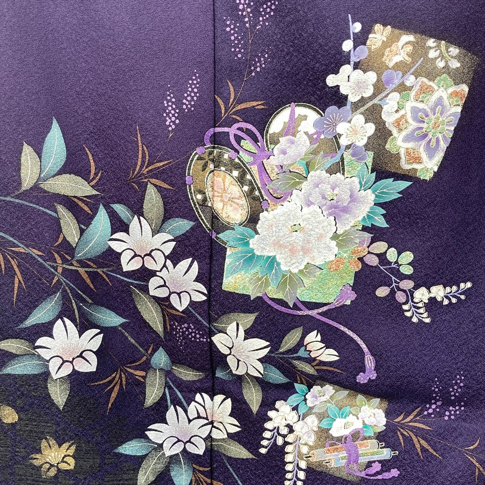 新品未使用品【金彩】四季の花々　訪問着 正絹 袷 ガード加工済s763 新品未使用品【金彩】四季の花々 訪問着 正絹 袷 ガード加工済s763